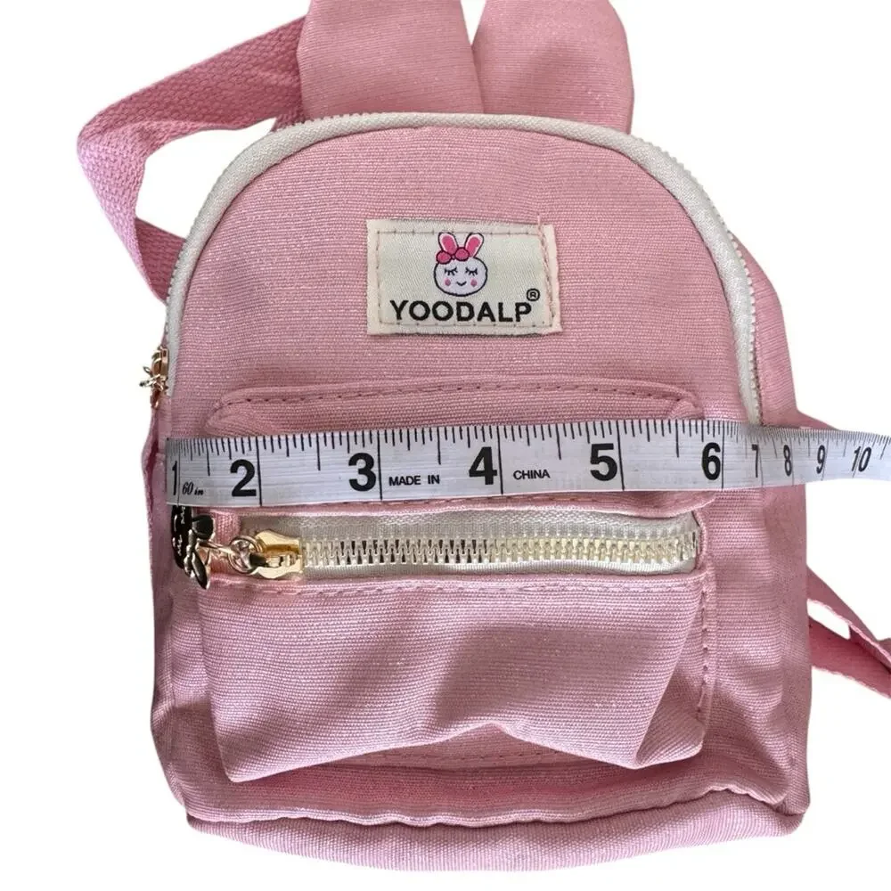 NWT Yodalp Kids Backpack with Adjustable Straps, Light Pink with Bunny Ears Mini